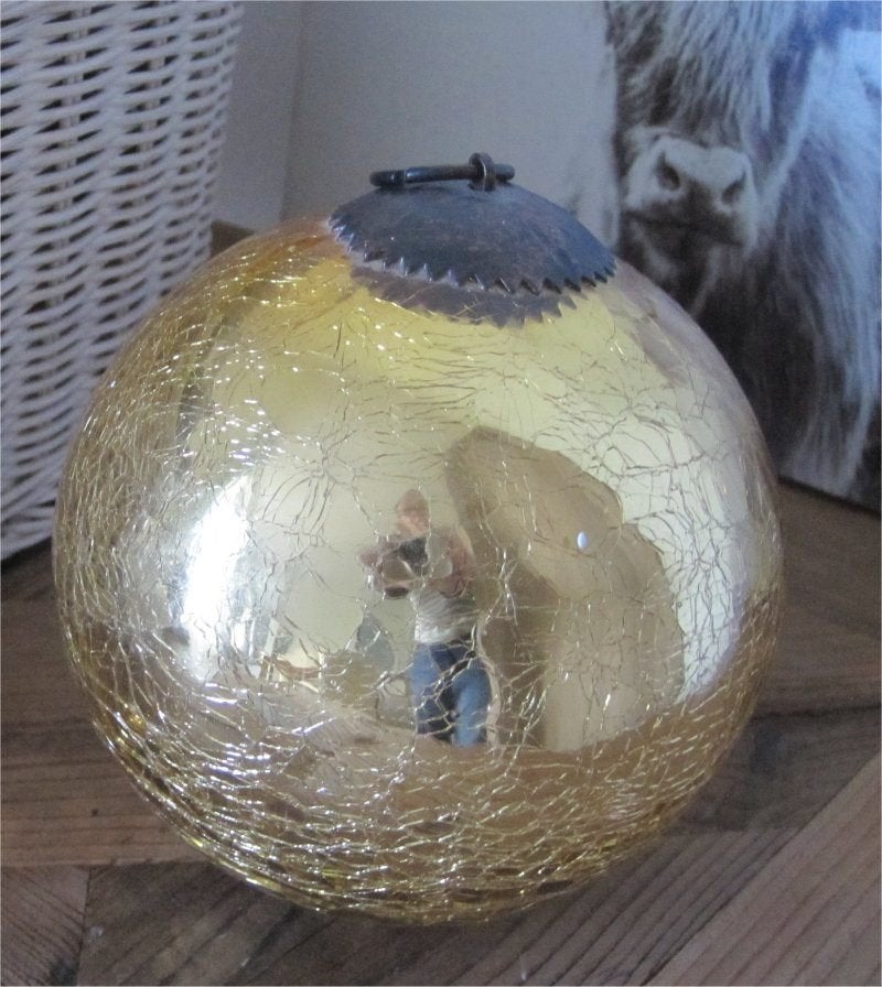 Brocante heksenbol van 'zwaar' glas, Ophalen of Verzenden