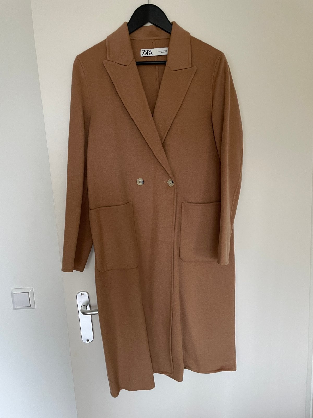 Mooie zachte camelkleur jas/mantel van zara maat M, Ophalen of Verzenden, Zo goed als nieuw, Maat 38/40 (M), Bruin