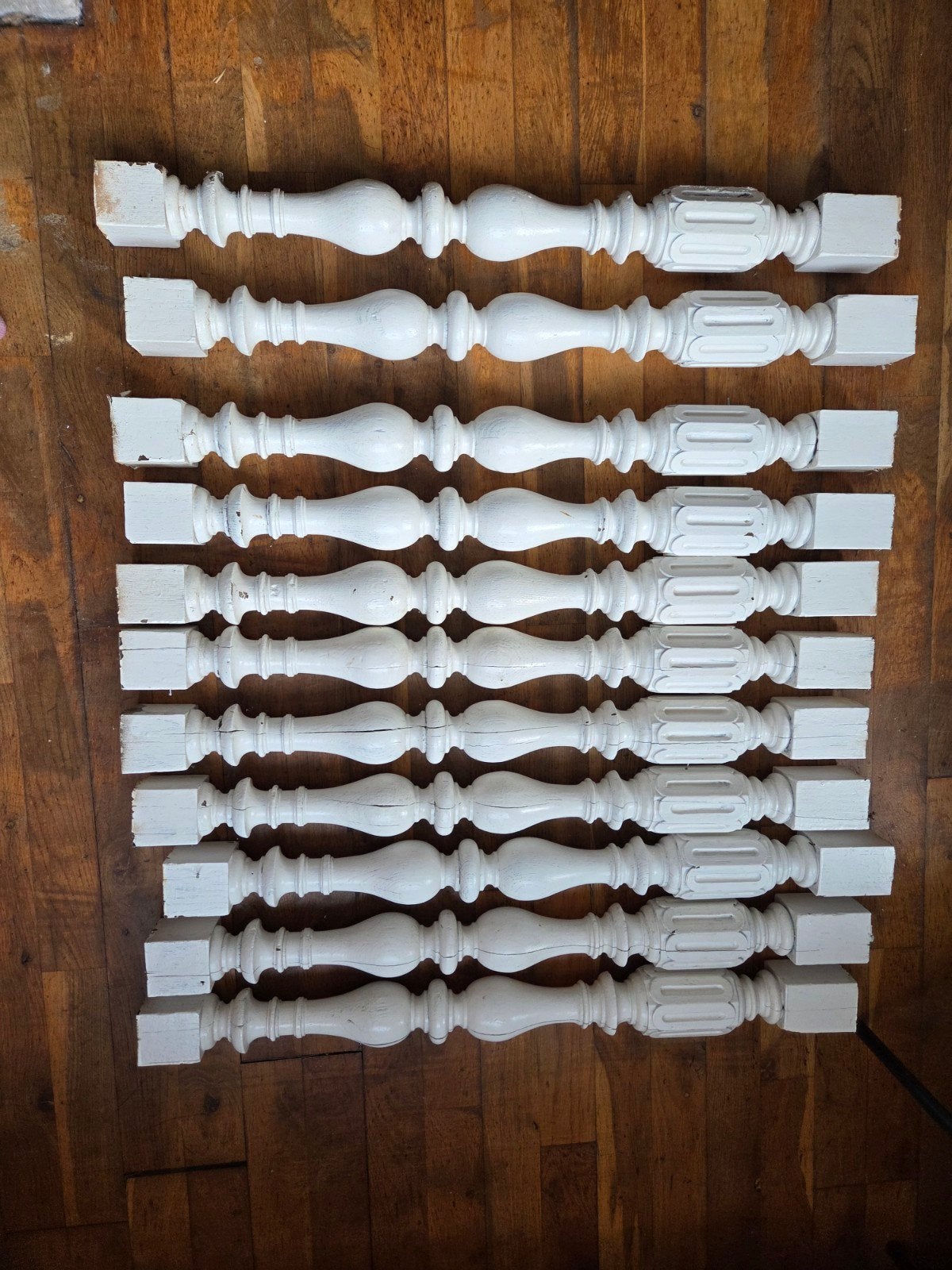 Set van 11 Houten Balusters - Wit Geverfd, Ophalen, Gebruikt