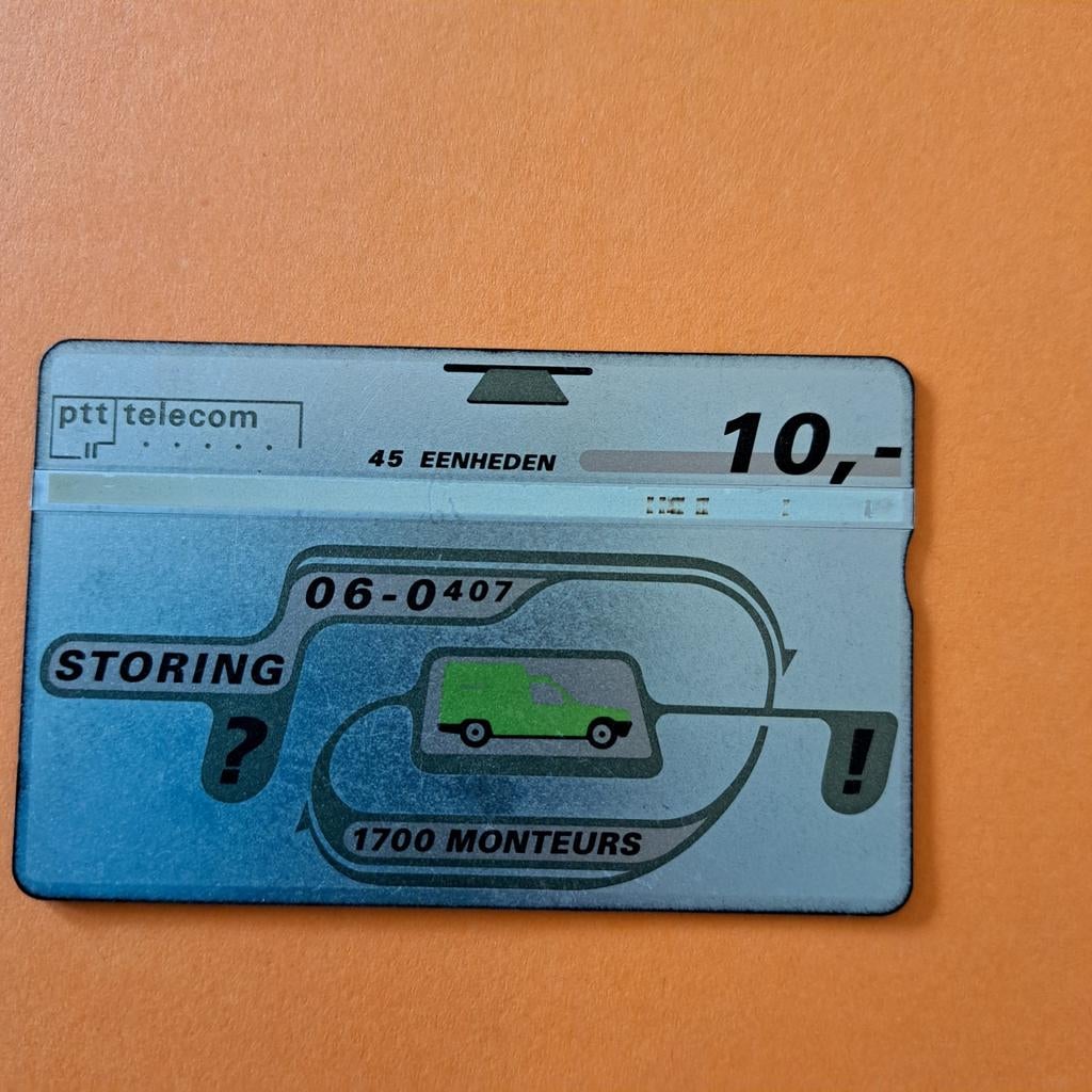 PTT Telecom telefoonkaart 10,- 45 eenheden, Ophalen of Verzenden, Nederland