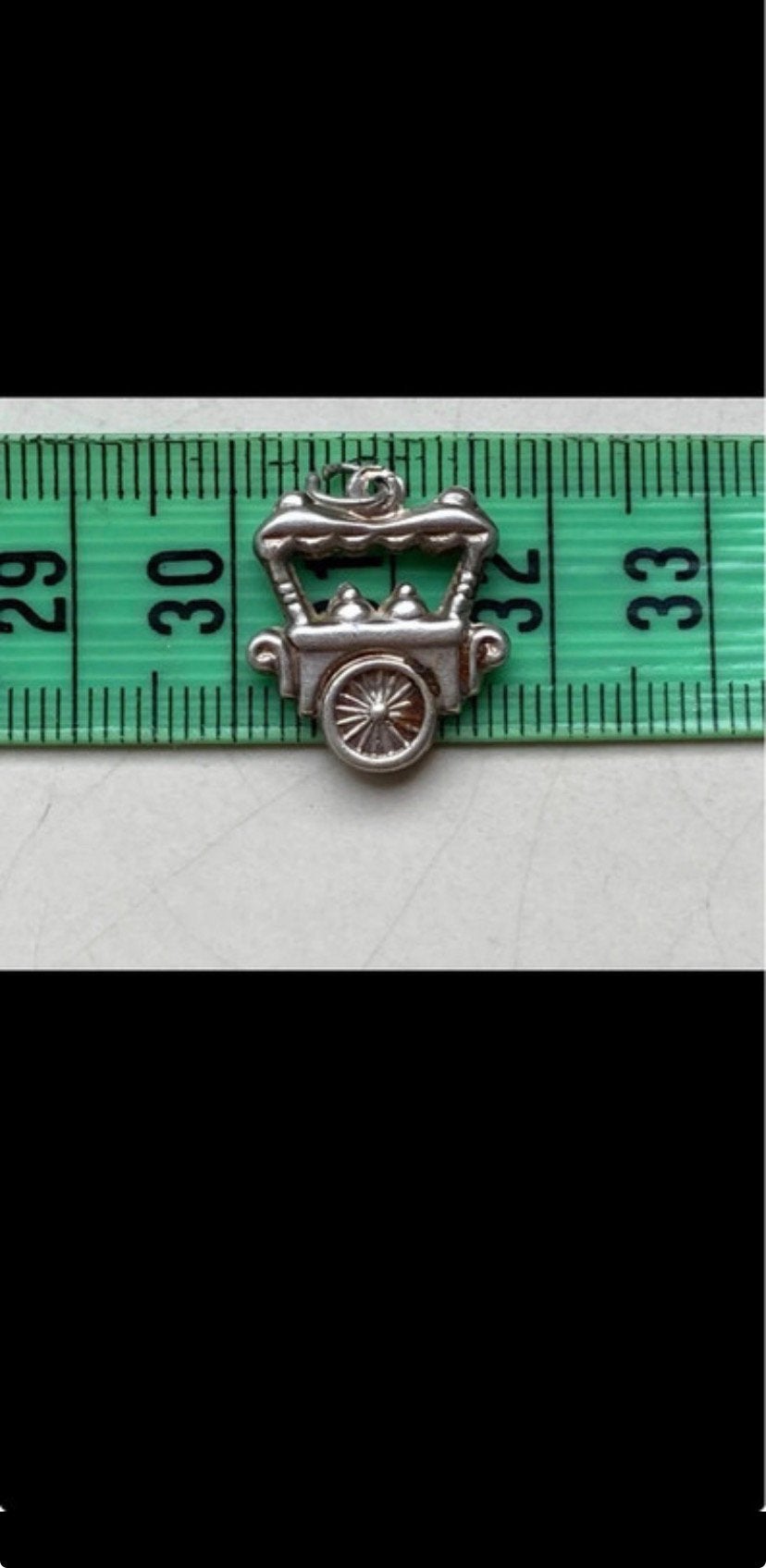 Zilveren bedel kettinghanger ijscokar, Ophalen of Verzenden, Zo goed als nieuw, Zilver, Overige merken