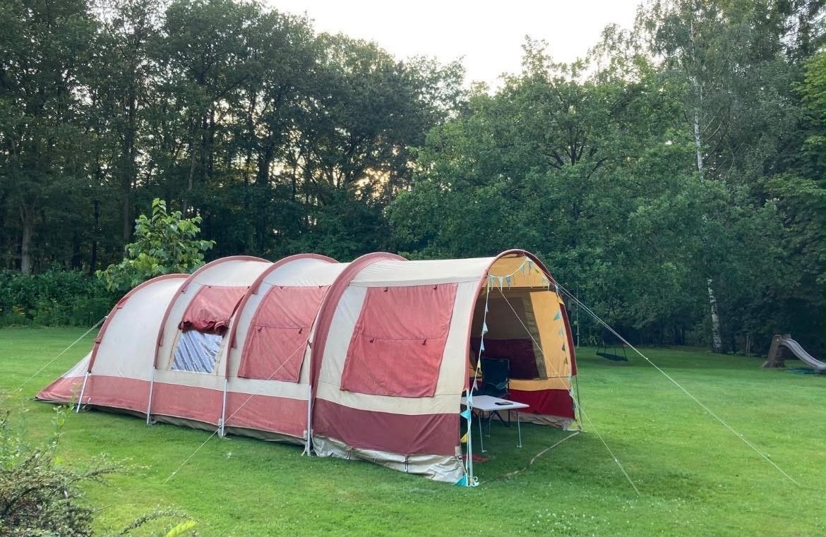 4 pers. Tunneltent Hickory 320 Vrijbuiter Roden 2013, Caravans en Kamperen, Ophalen, Gebruikt, Tot en met 4