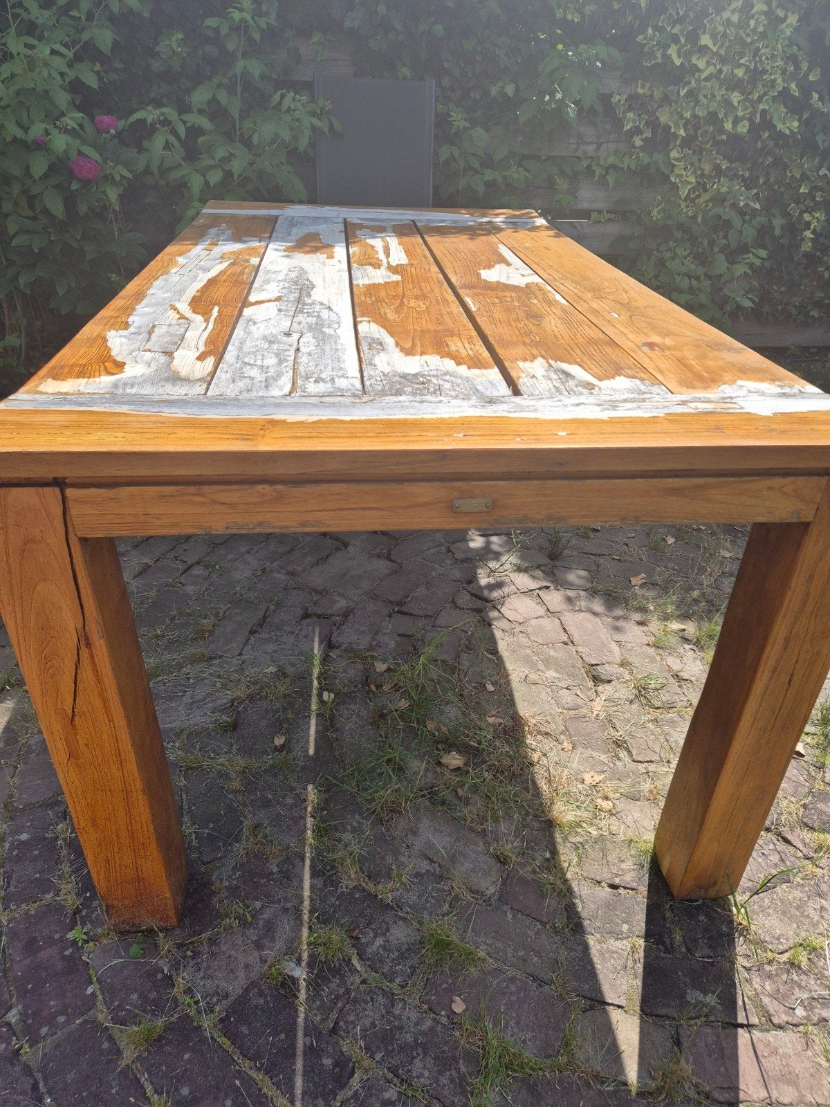 LIFE Teakhouten Tuintafel - Opknapper / GRATIS, Ophalen of Verzenden, Gebruikt, Rechthoekig, Teakhout