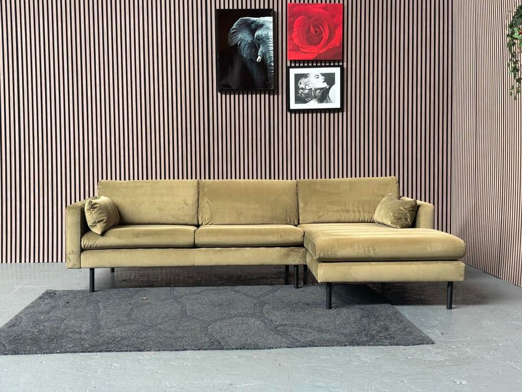 GRATIS LEVERING Velvet Loungebank 260x160 GEREINIGD, 250 tot 300 cm, Hoekbank, Ophalen of Verzenden, Zo goed als nieuw