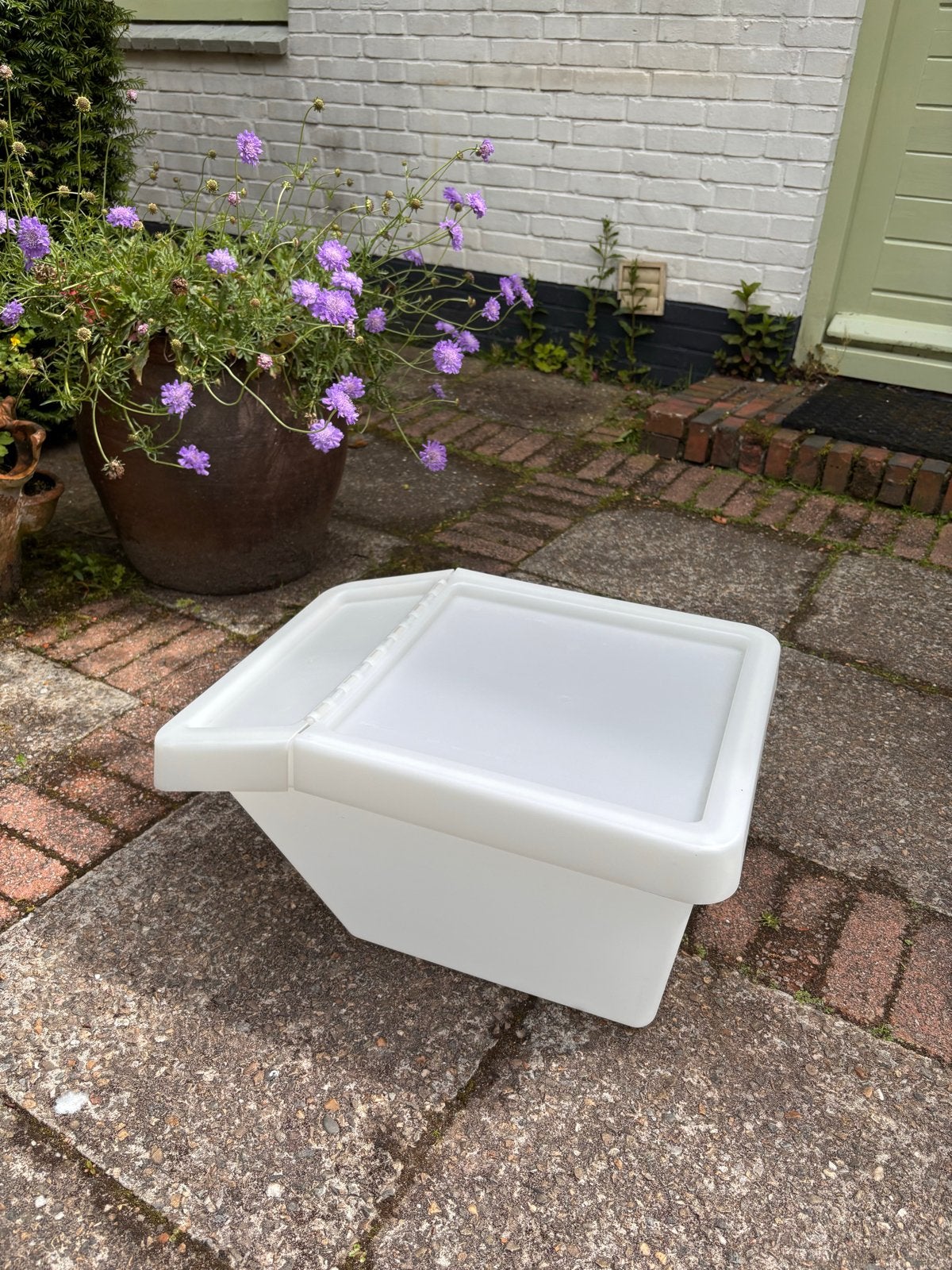 5x IKEA Bak 37 liter wit met deksel, Ophalen of Verzenden, Gebruikt, Wit, Kunststof