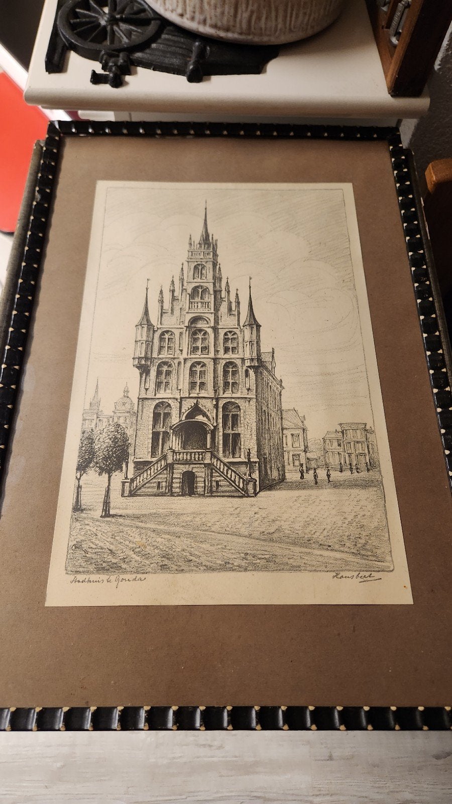 Stadhuis Gouda - Hans Berserik (1950-1999), Antiek en Kunst, Kunst | Etsen en Gravures, Ophalen