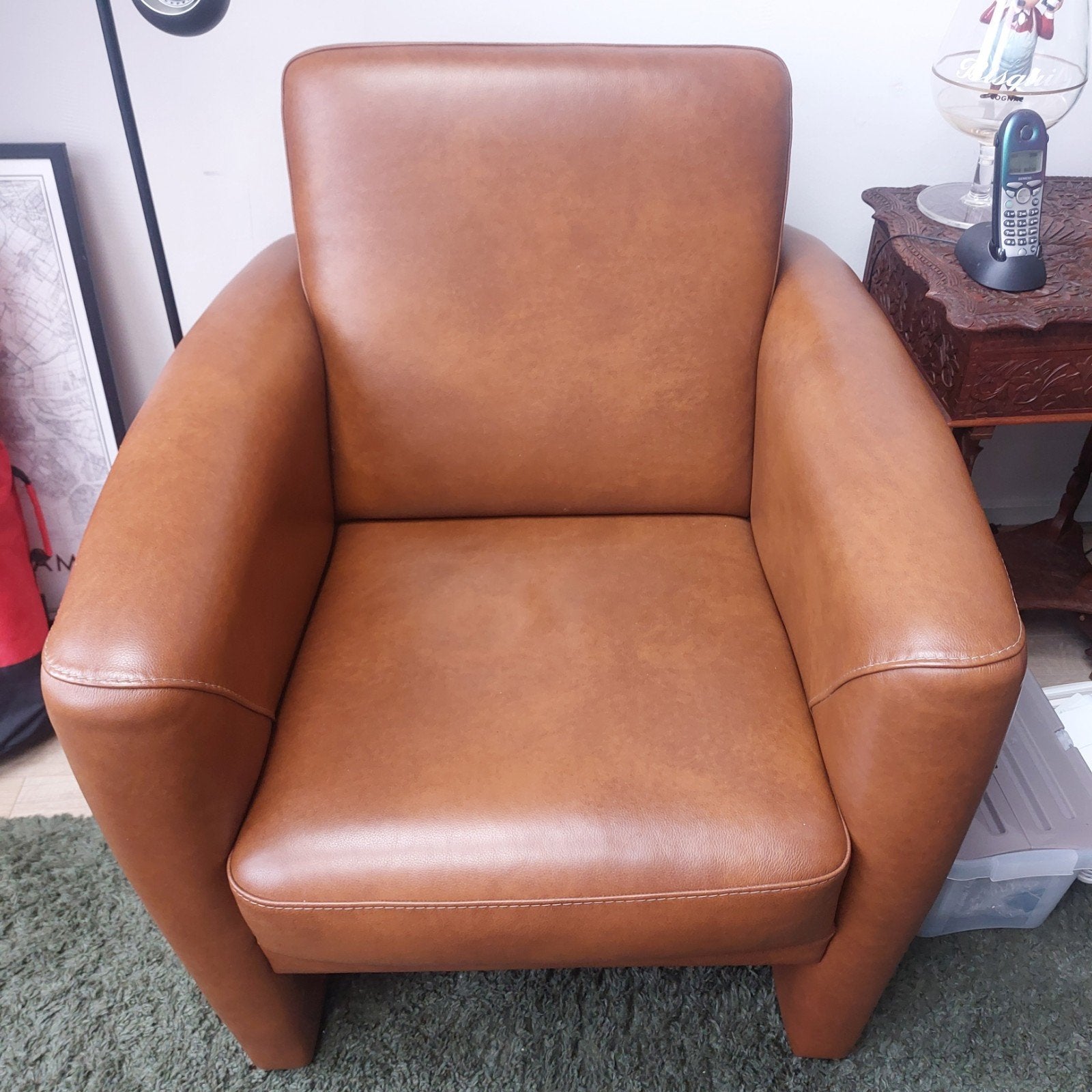 Prachtige Leren Fauteuil in nieuwstaat, Huis en Inrichting, Fauteuils, Ophalen, Zo goed als nieuw, Leer