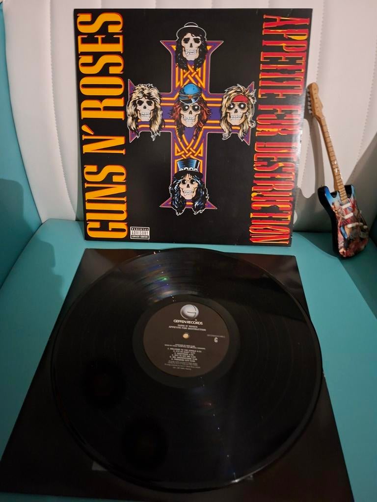 Guns N' Roses - Appetite for Destruction LP, Cd's en Dvd's, Vinyl | Rock, Zo goed als nieuw, Beschermende buitenhoes, Fotohoes