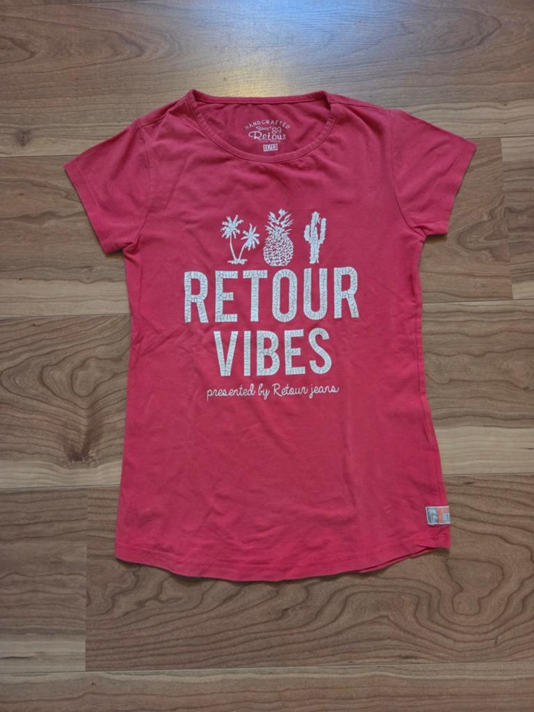 Retour T-shirt maat 152 met print, Gebruikt, Meisje, Ophalen of Verzenden, Shirt of Longsleeve