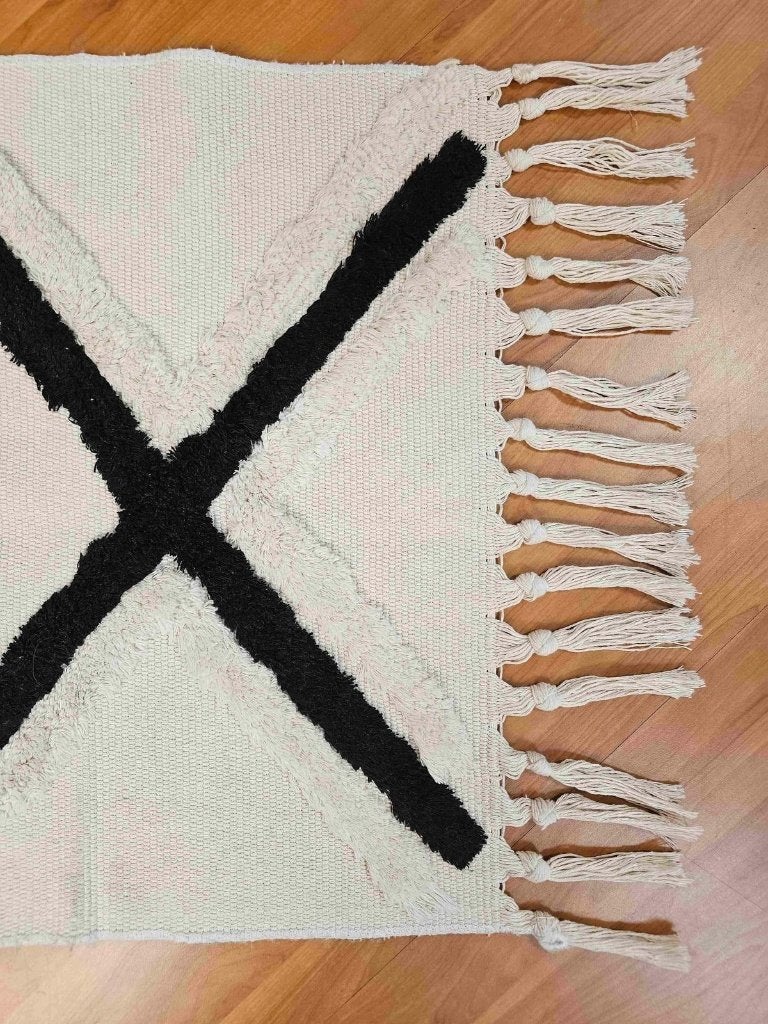 Bohemian Vloerkleed 82/50 cm, Zwart, Zo goed als nieuw, DJT De Juiste Toon, Rechthoekig