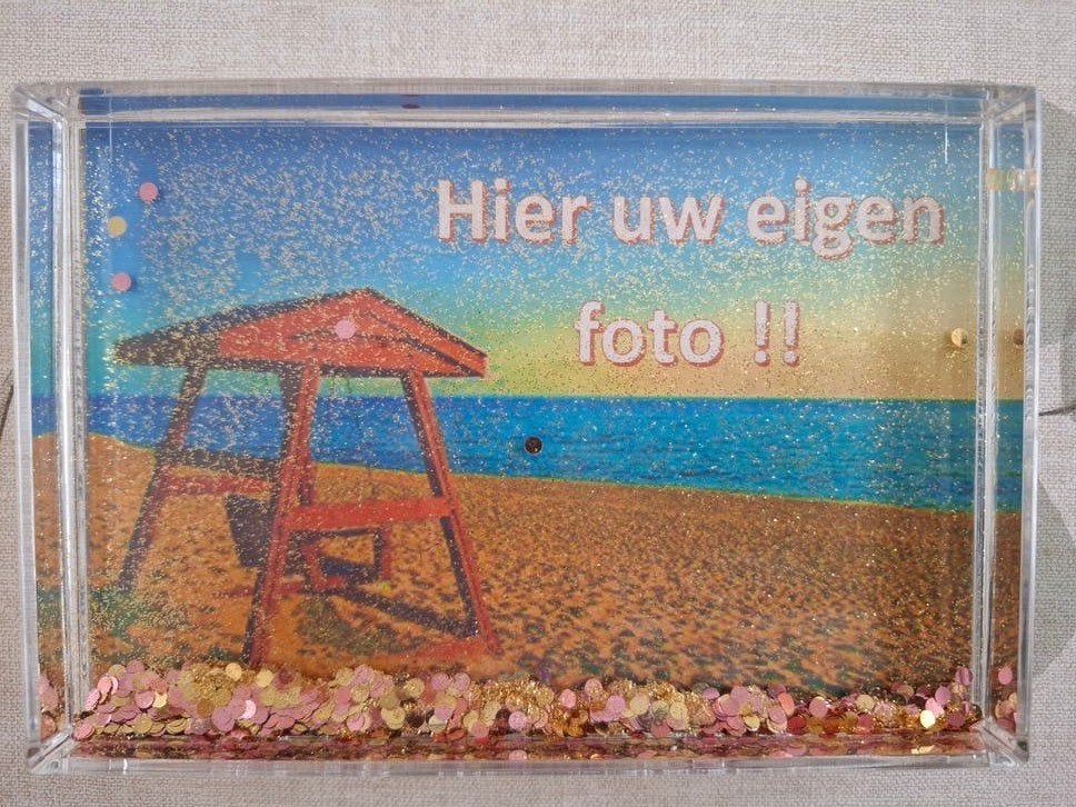 Fotolijstje met glitters 15x10 cm - Efteling souvenir, Kunststof, 10 cm, Ophalen of Verzenden, Zo goed als nieuw
