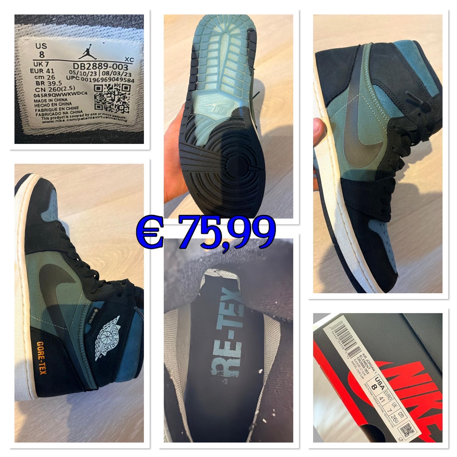 Nieuwe Nike Air Jordan 1 Gore-Tex sneakers met doos, Ophalen of Verzenden, Zo goed als nieuw