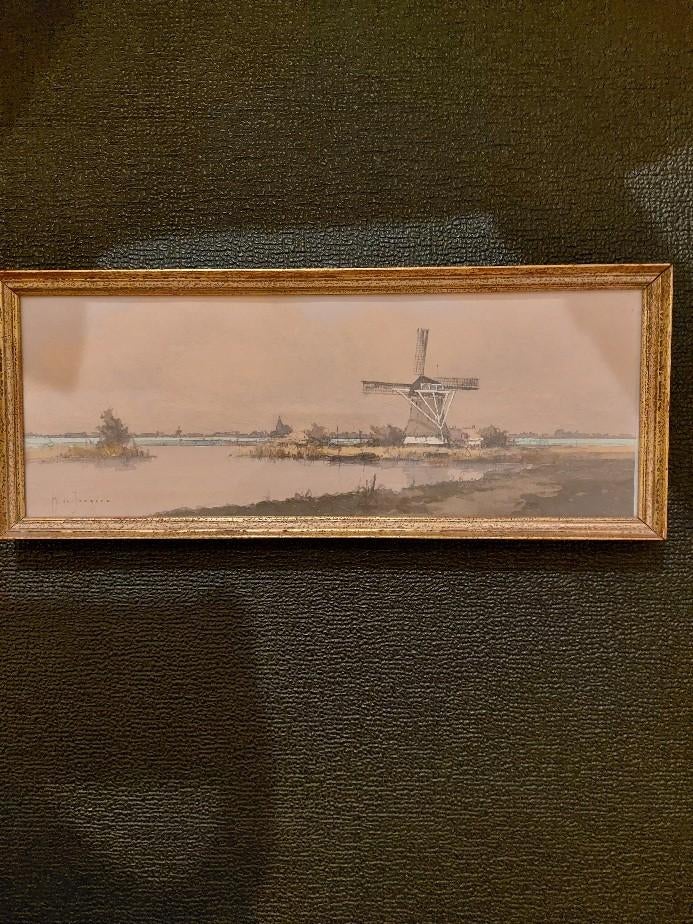 Aquarel M de Jongere, Antiek en Kunst, Kunst | Schilderijen | Klassiek, Ophalen of Verzenden