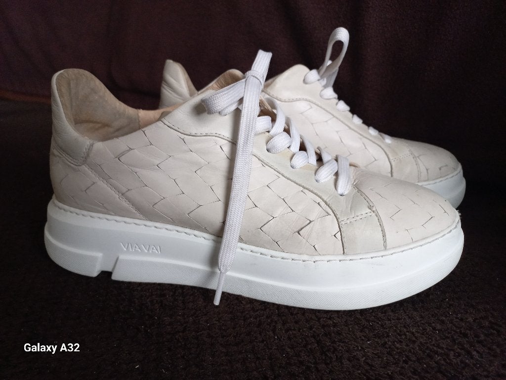 Via Vai sneaker van gevlochten leer, schoen maat 38, Kleding | Dames, Via Vai, Wit, Ophalen of Verzenden, Sneakers of Gympen