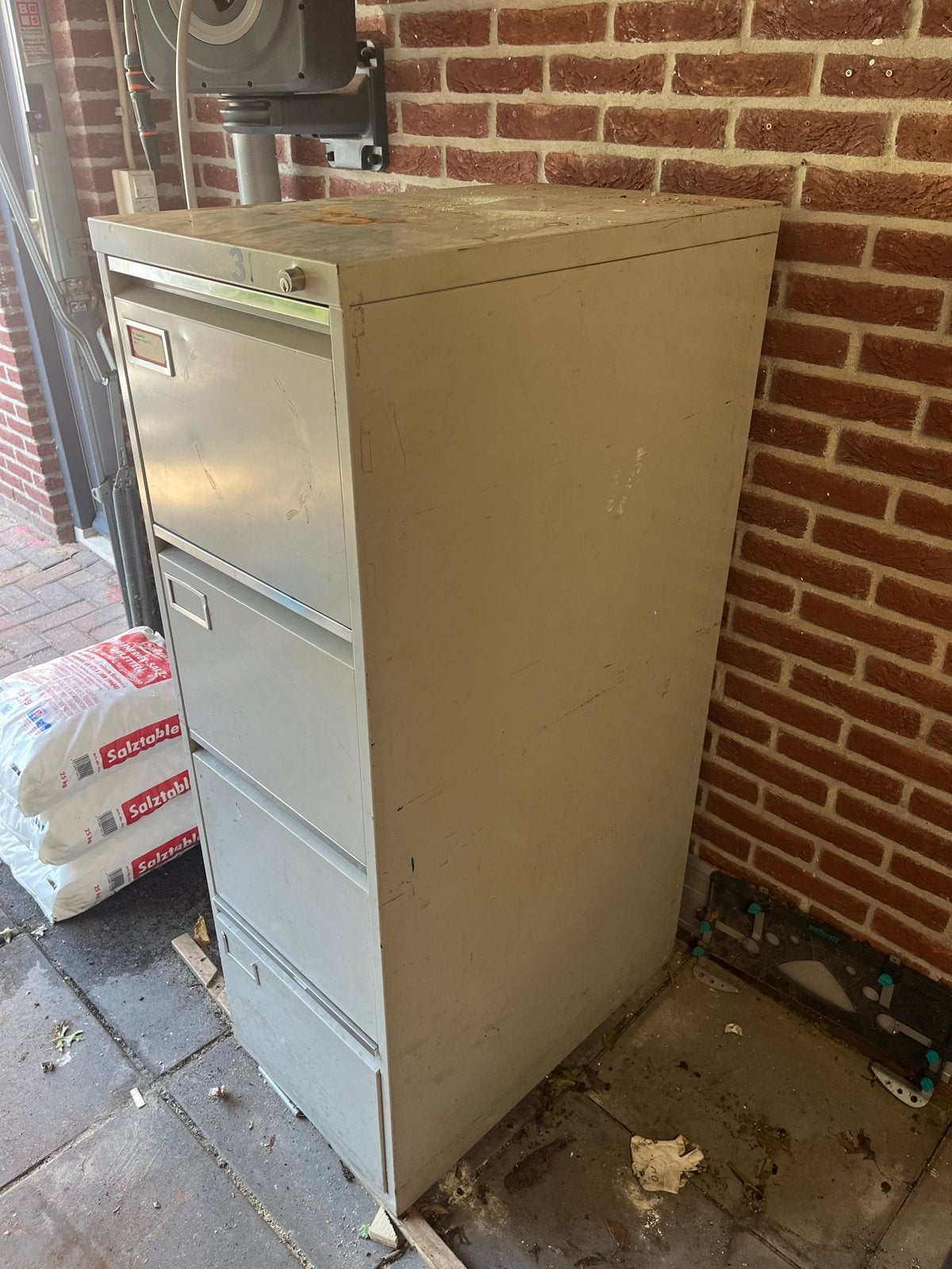 Metalen archiefkast met 4 laden, Ophalen, Minder dan 50 cm, Gebruikt, 100 tot 150 cm