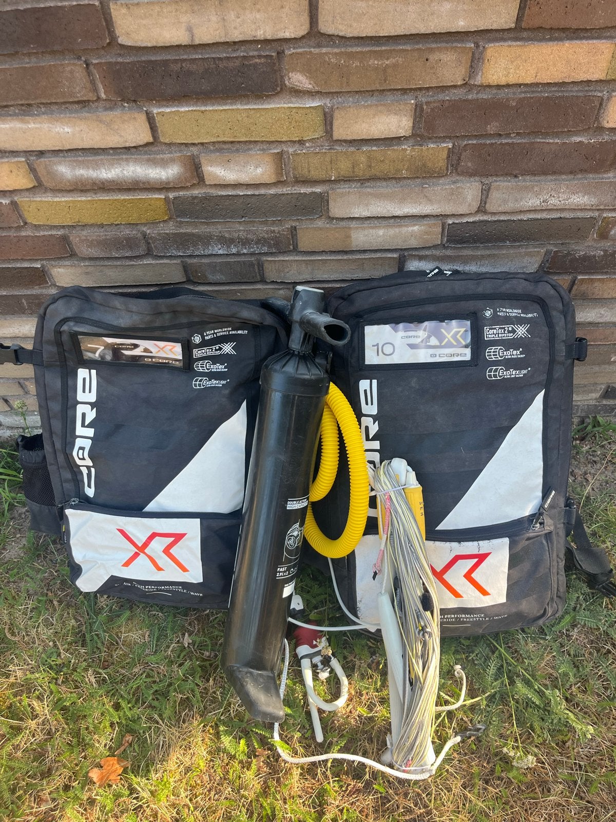 Core XR7 kites met bar en pomp, Watersport en Boten, Gebruikt, Kitesurf-set, 10 m², Geen board
