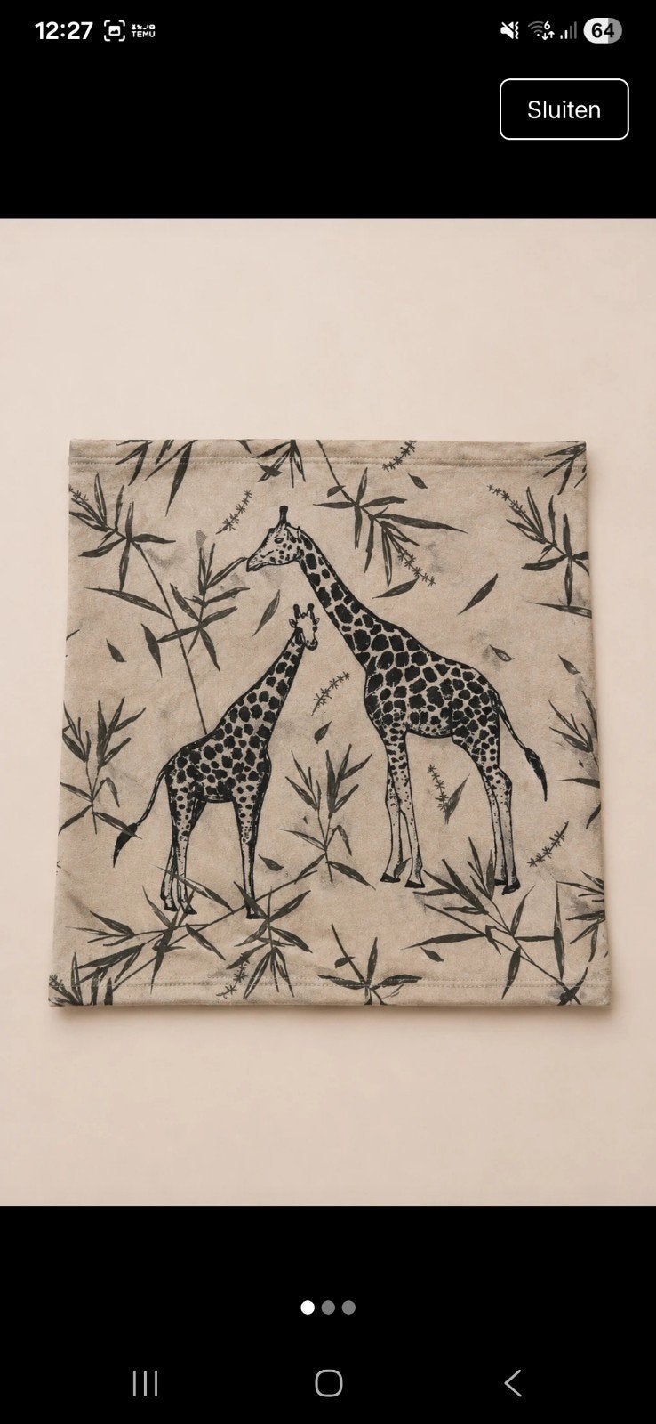 Kussenhoes 45x45 met giraffe print, Ophalen of Verzenden