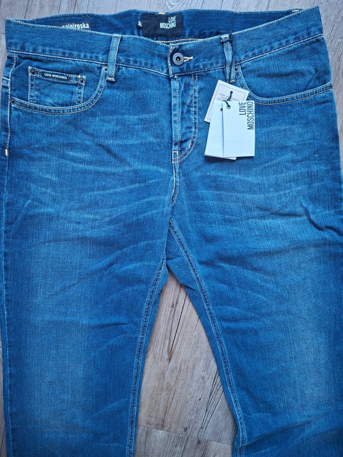 MOSCHINO regular straight jeans W36 L34, W36 - W38 (confectie 52/54), Moschino, Blauw, Nieuw