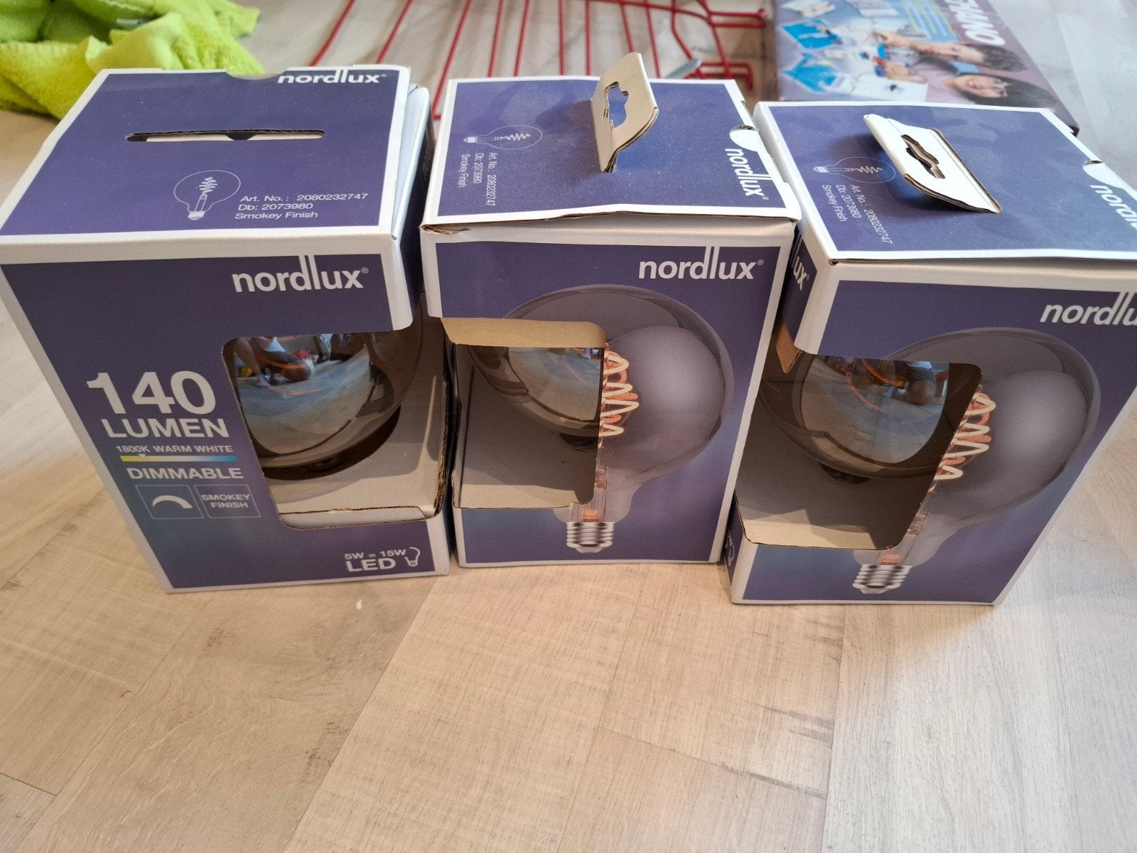Nordlux LED lampen E27 dimbaar Smokey Finish (3 stuks), Ophalen, Nieuw, E27 (groot), Glas
