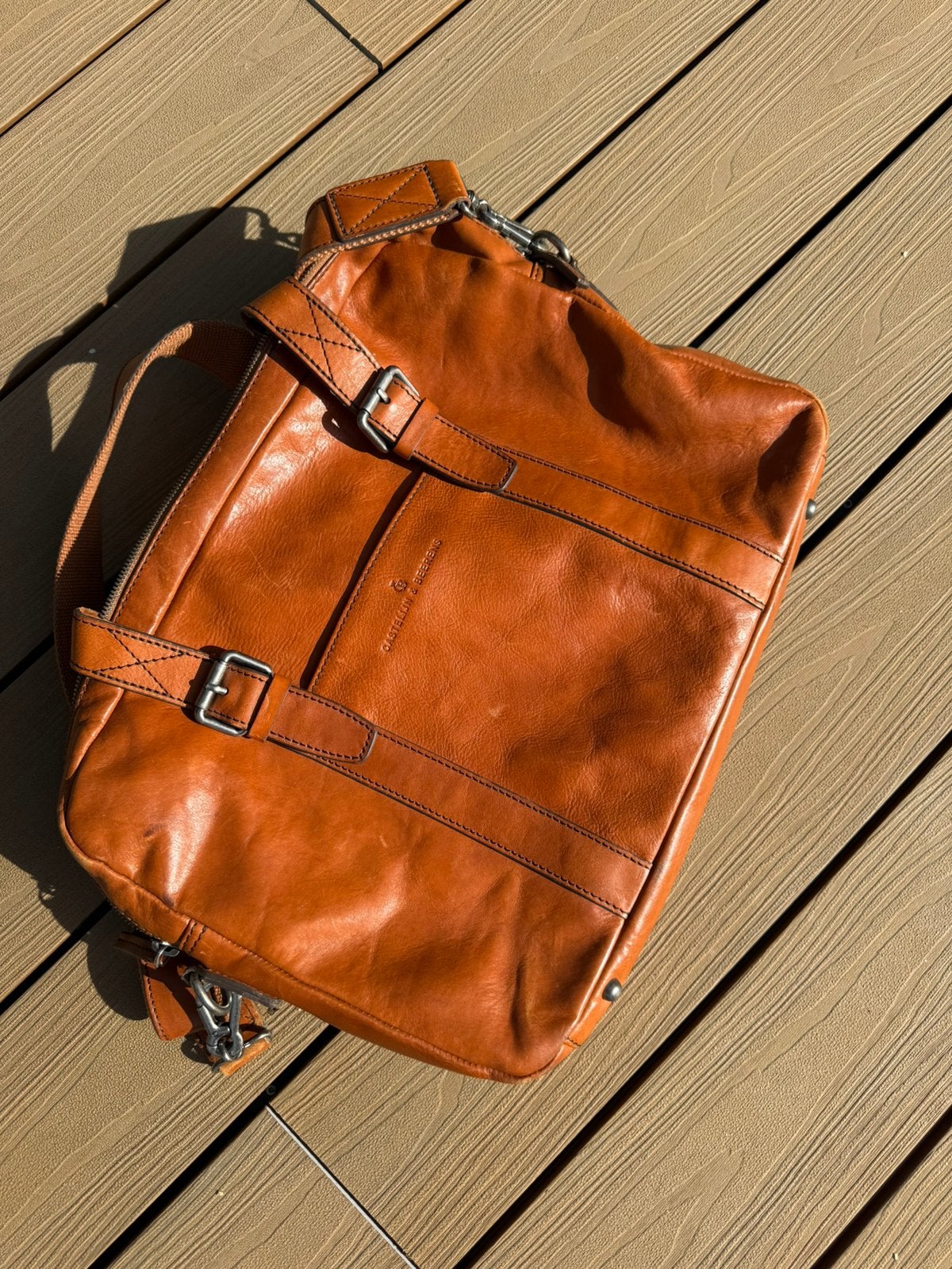Castelijn & Beerens leren laptoptas – stijlvol & luxe, Computers en Software, Ophalen, 15 inch, Zo goed als nieuw, Aktetas