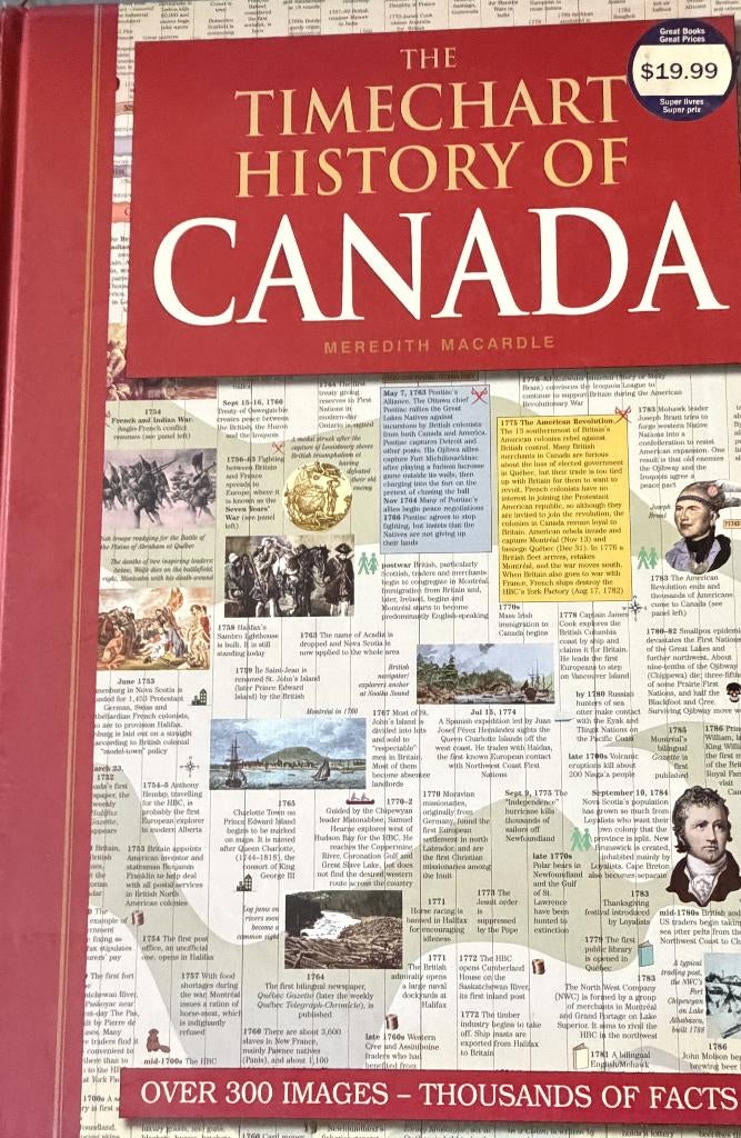 Canada The Timechart history of Canada  Meredith Macardle, Gelezen, Overige gebieden, Verzenden, Landkaart