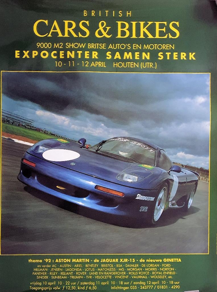 Show British Cars & Bikes, Expocenter Houten 1992, Rechthoekig Staand, Verzenden, Zo goed als nieuw, A1 t/m A3