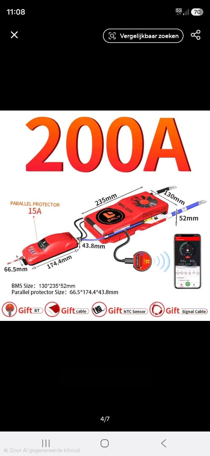 Daly bms 12v Inclusief bluetooth en parallel protector, Ophalen of Verzenden, Zo goed als nieuw, Overige typen
