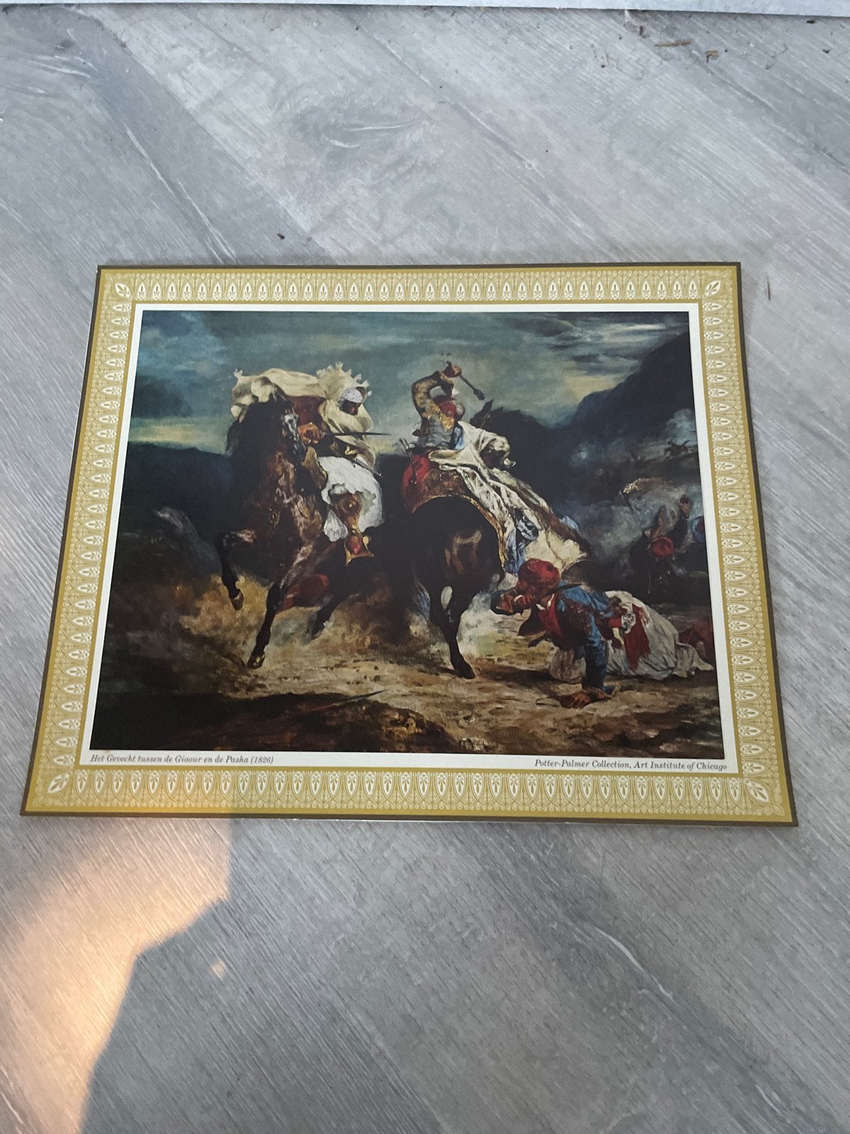 Het Gevecht tussen de Giaour en de Pasja (1826) - Print, Ophalen of Verzenden, Klassiek, Print, Overige onderwerpen