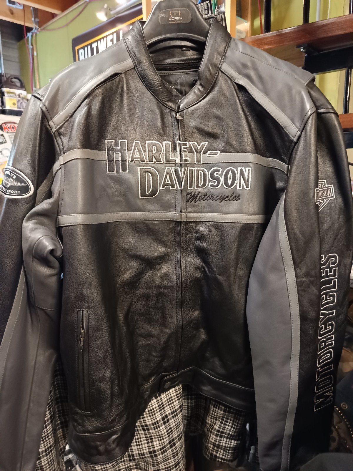 Nieuwe Harley-Davidson jas 3XL - Grijs/Zwart met borduurwerk, Kleding | Heren, Jassen | Zomer, Nieuw, Overige maten, Zwart, Ophalen of Verzenden