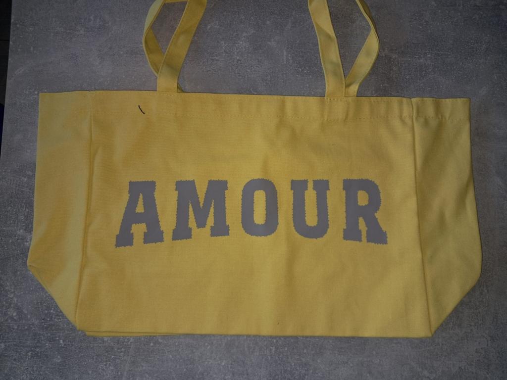 Jubylee Shopper Geel met 'AMOUR' opdruk - Nieuw, Geel, Shopper, Onbekend, Nieuw