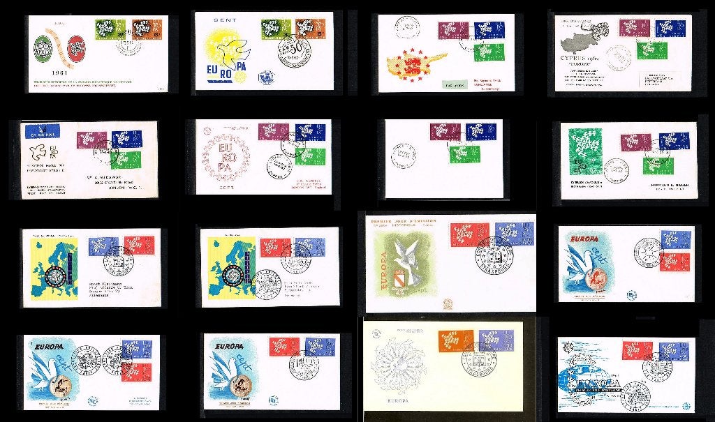 90x ++ FDC's Europa CEPT 1961 [C61], Postzegels en Munten, Ophalen of Verzenden, Europa