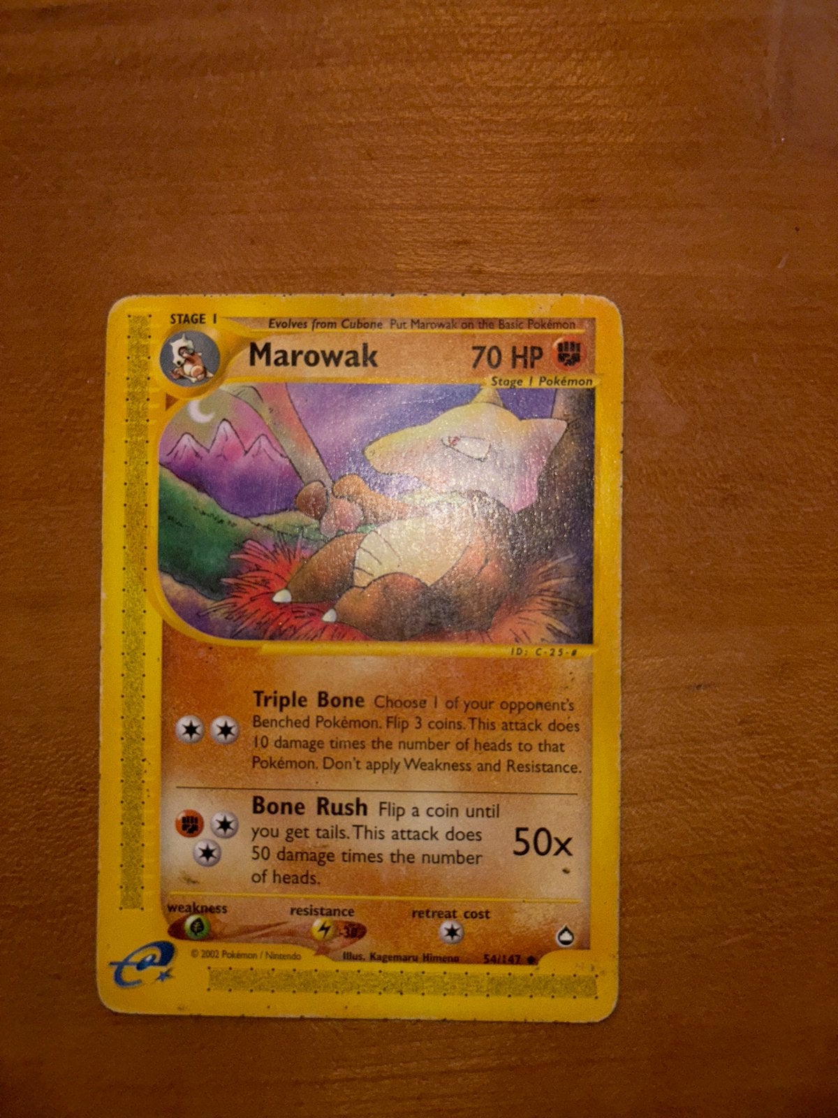 Marowak Pokémon kaart - Vintage (2002), Ophalen of Verzenden, Gebruikt, Losse kaart