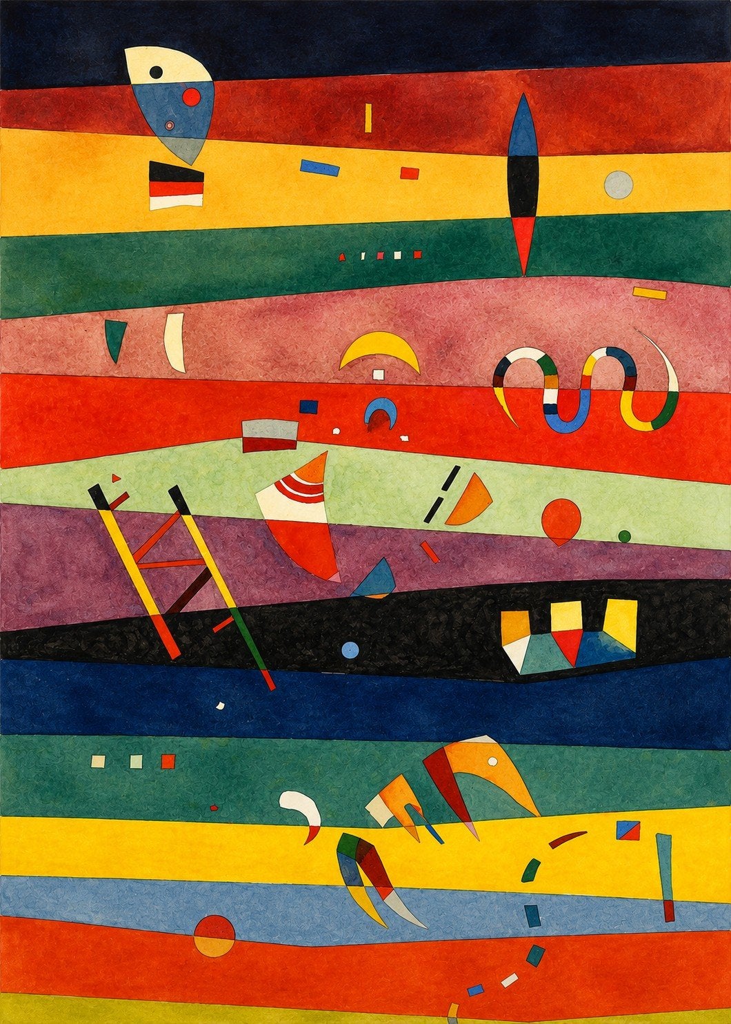 Abstract Kunstwerk Poster naar Paul Klee, Ophalen of Verzenden