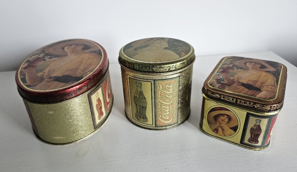 3 LEUKE OUDE BROCANTE "COCA COLA" BLIKKEN, Verzamelen, Ophalen of Verzenden, Gebruikt, Overige, Overige merken