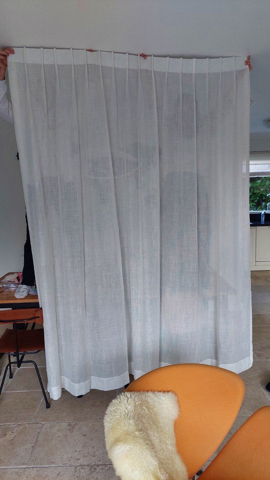 A-kwaliteit 'in between' gordijnen in zacht wit, Ophalen, Overige merken, Wit, 258 cm