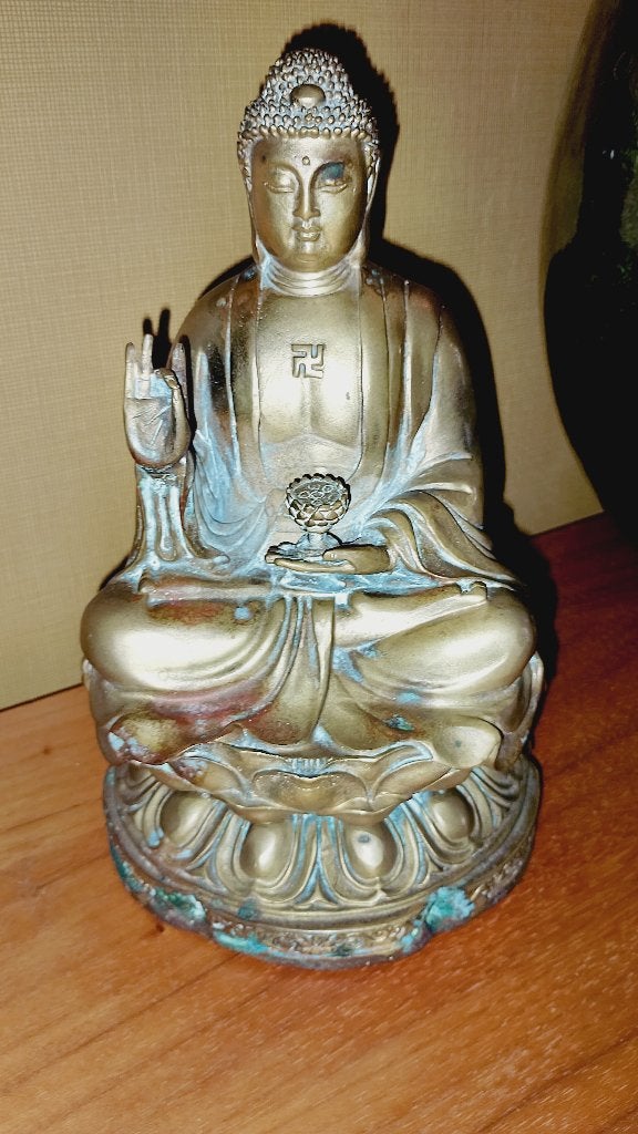 Bronzen Nepalese Tibetaanse boeddha, Antiek en Kunst, Ophalen of Verzenden