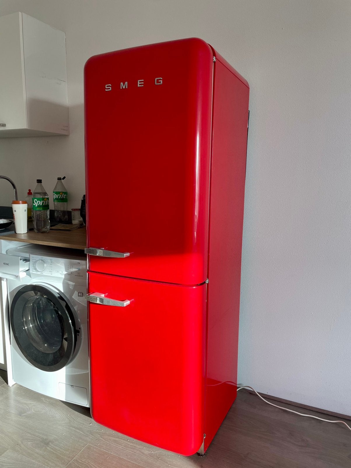 Rood Smeg koelkast red fridge, Ophalen, 200 liter of meer, 160 cm of meer, Zo goed als nieuw