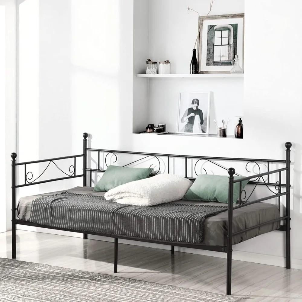 ZGAN! Stalen Slaapbank, bedframe 90x190cm, Ophalen, Tweepersoons, Stapelbed