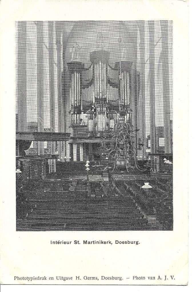 Doesburg interieur Grote Kerk orgel, Ophalen of Verzenden, Voor 1920, Ongelopen, Gelderland