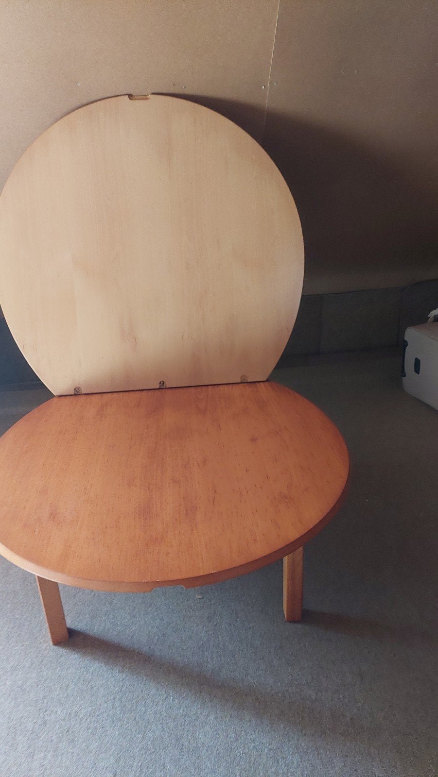 Ronde houten dubbele tafel., Ophalen, Gebruikt, Rond, Modern