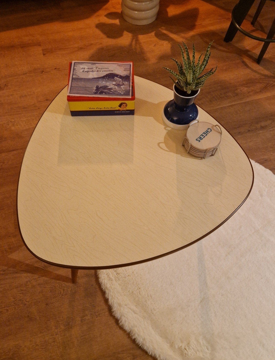 Prachtige plectrum tafel. Vintage 1950/60 OPAL West-Duisland, Huis en Inrichting, 50 – 75, Gebruikt, 50 tot 100 cm, Mid-Century Vintage