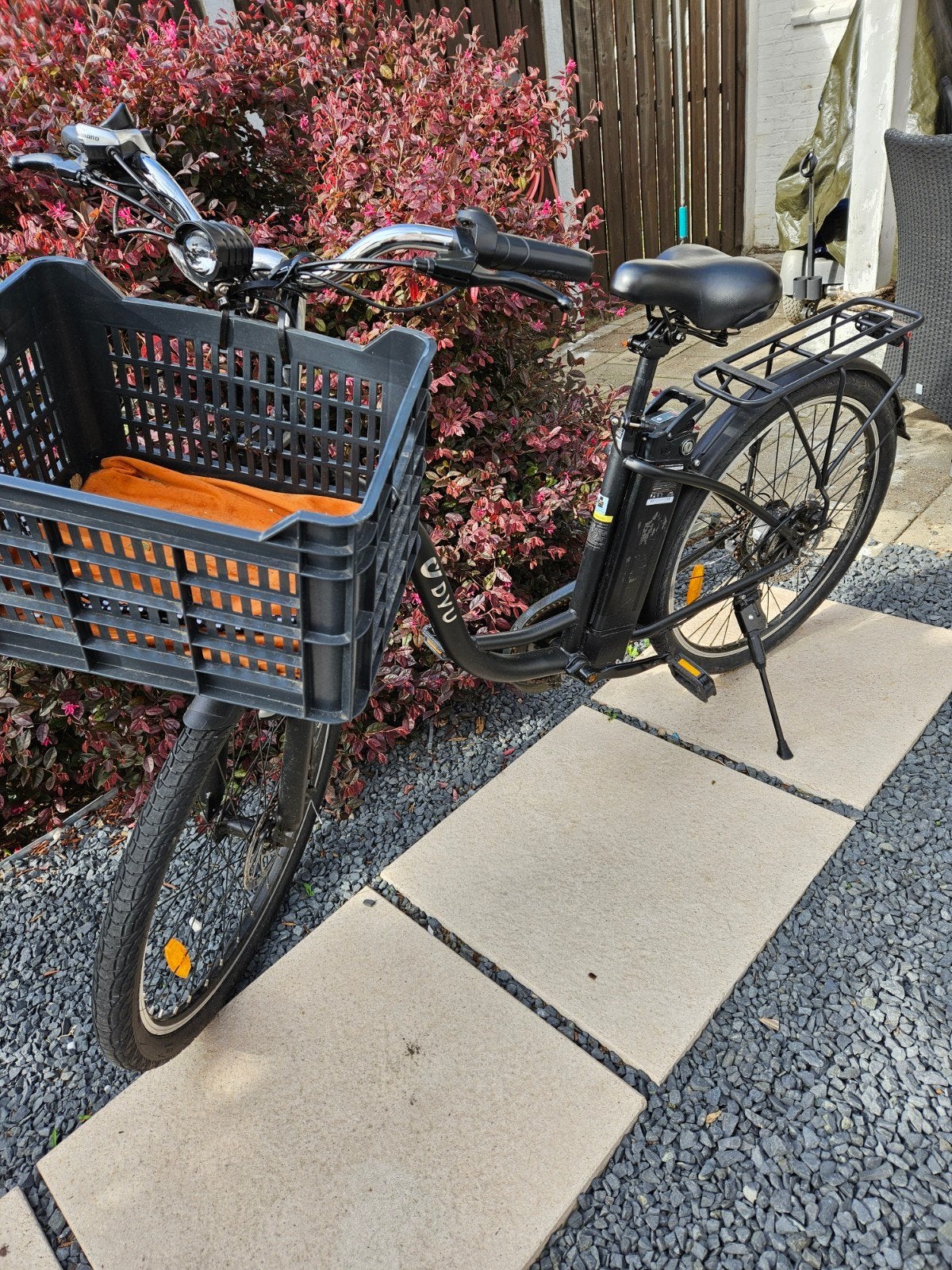 elektrische fiets DYU met mand en bagagedrager, Overige merken, Gebruikt, Ophalen of Verzenden, Minder dan 47 cm