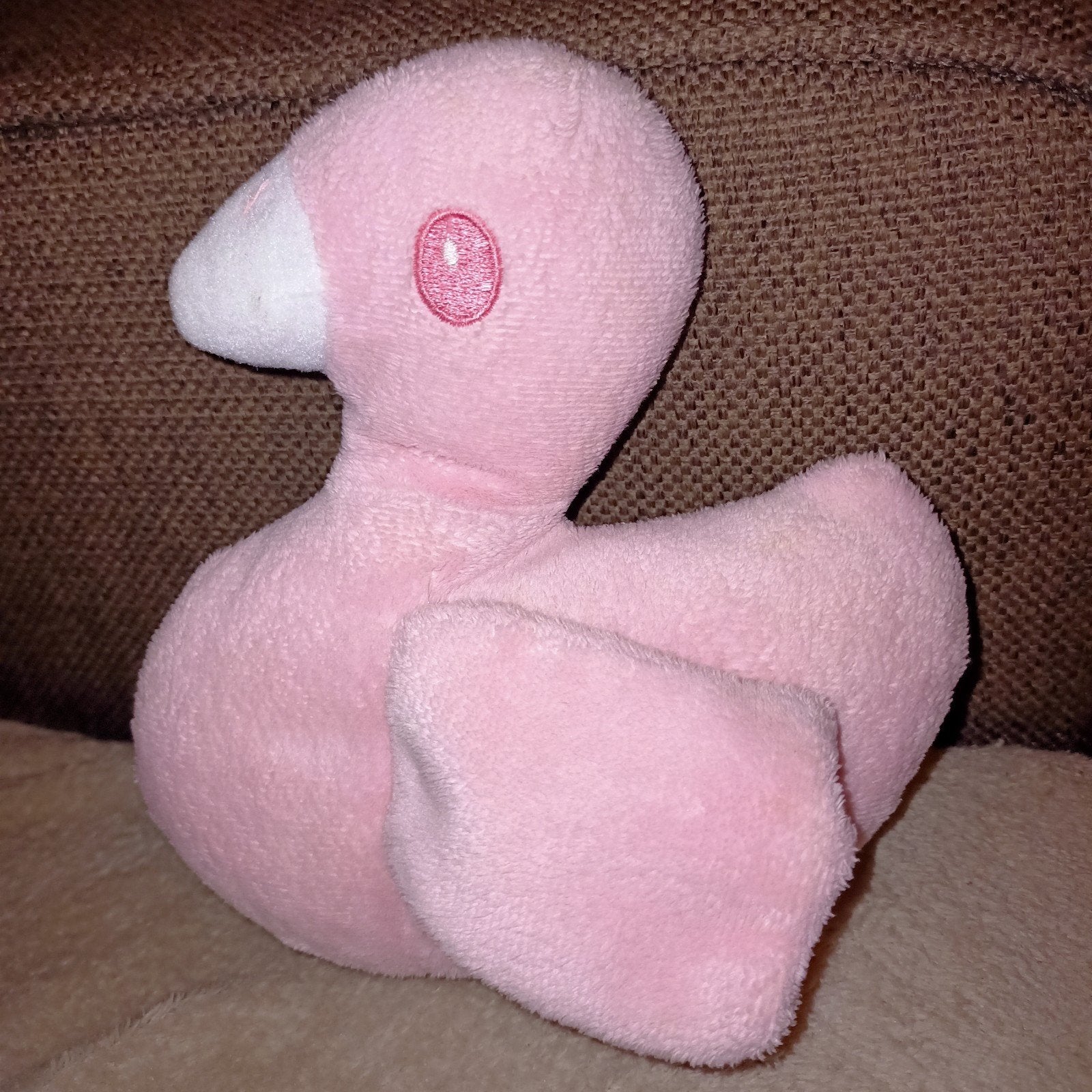 Roze velours eend., Ophalen of Verzenden, Zo goed als nieuw, Roze, Eend