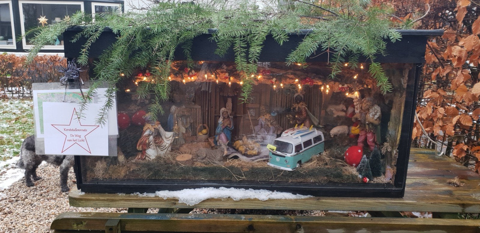 prachtige grote kerststal, Ophalen