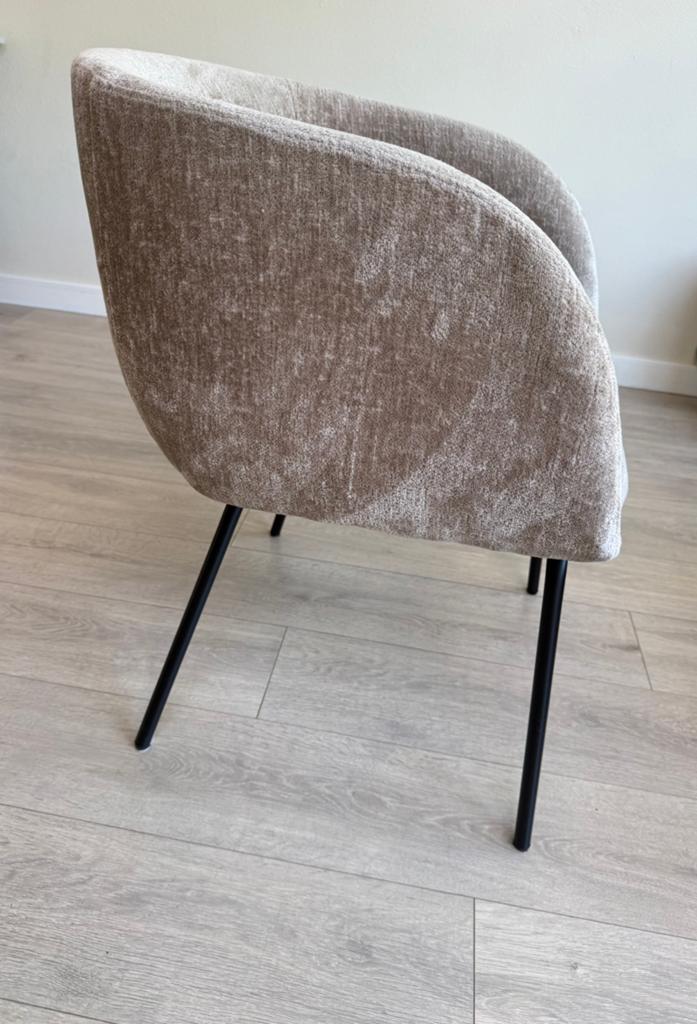 Eetkamerstoelen, zand kleur, Ophalen, Zo goed als nieuw, Rechthoekig, 125 cm of meer