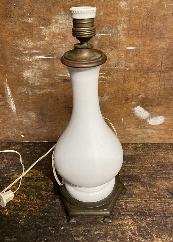 Leuke Oude Lamp - antiek vintage brocante landelijk, Gebruikt, Antiek brocante, Ophalen of Verzenden, Glas