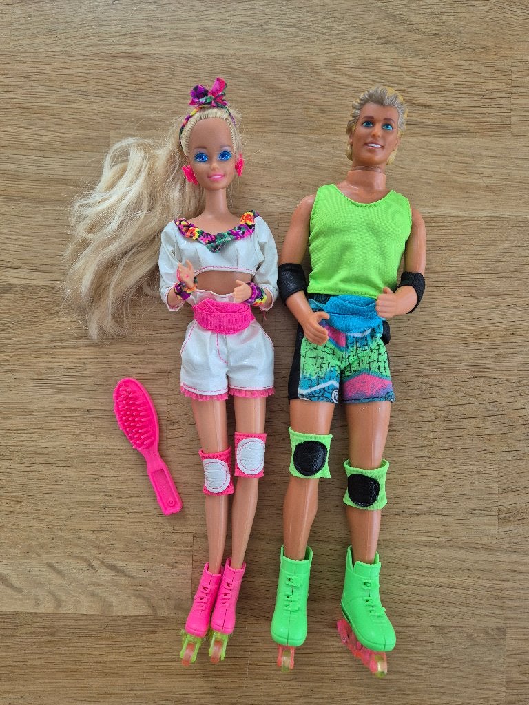 Vintage rollerblade barbie & ken jaren '90, Ophalen of Verzenden, Gebruikt, Barbie