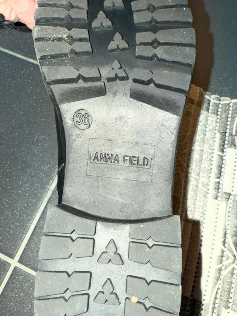 Anna Field Zwarte Veterlaarzen Maat 36, Ophalen of Verzenden, Gedragen, Zwart, Lage of Enkellaarzen
