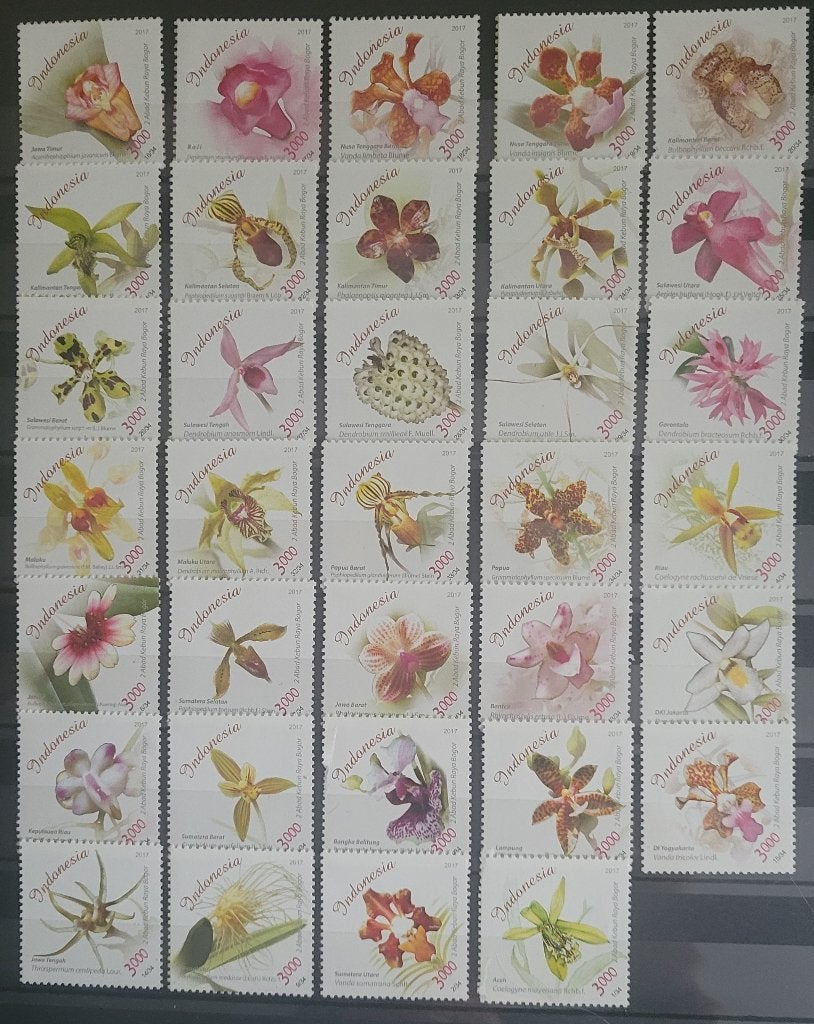 Indonesie 2017 Orchids Bloemen, Verzenden, Postfris, Dier of Natuur