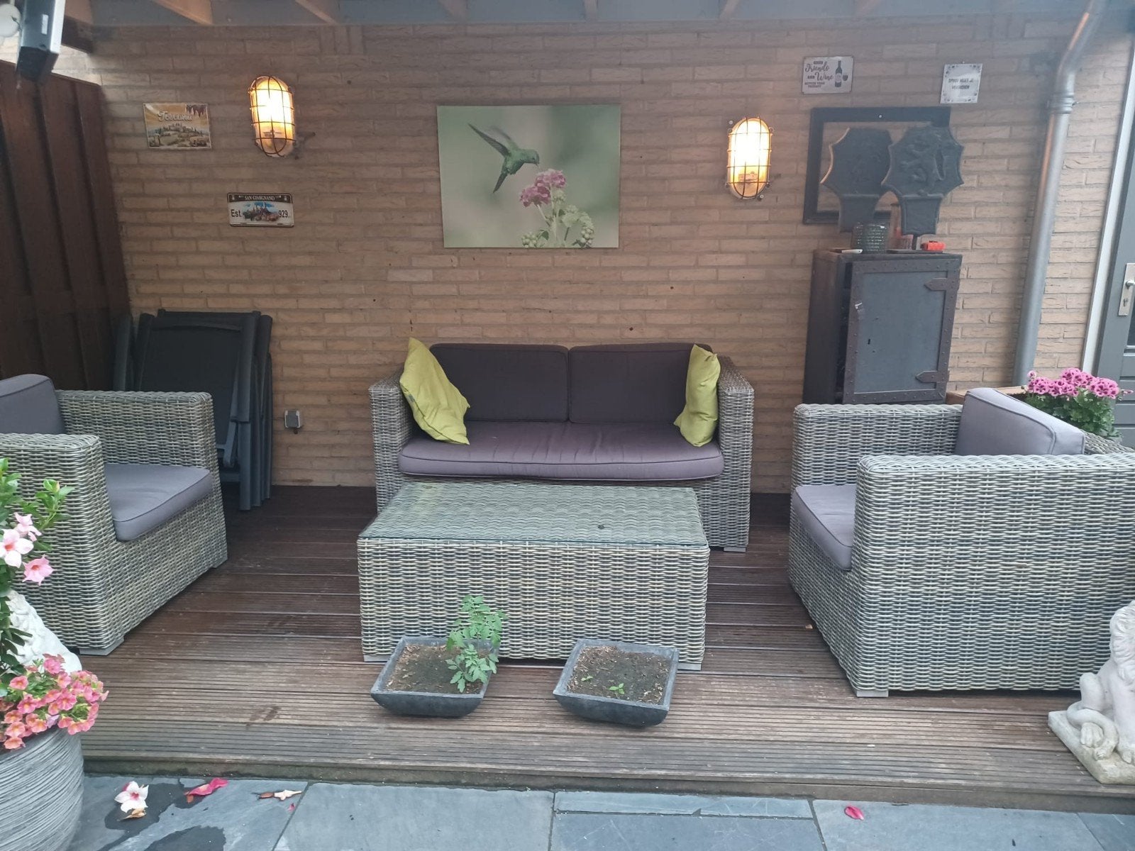 Rotan loungeset, Ophalen, Bank